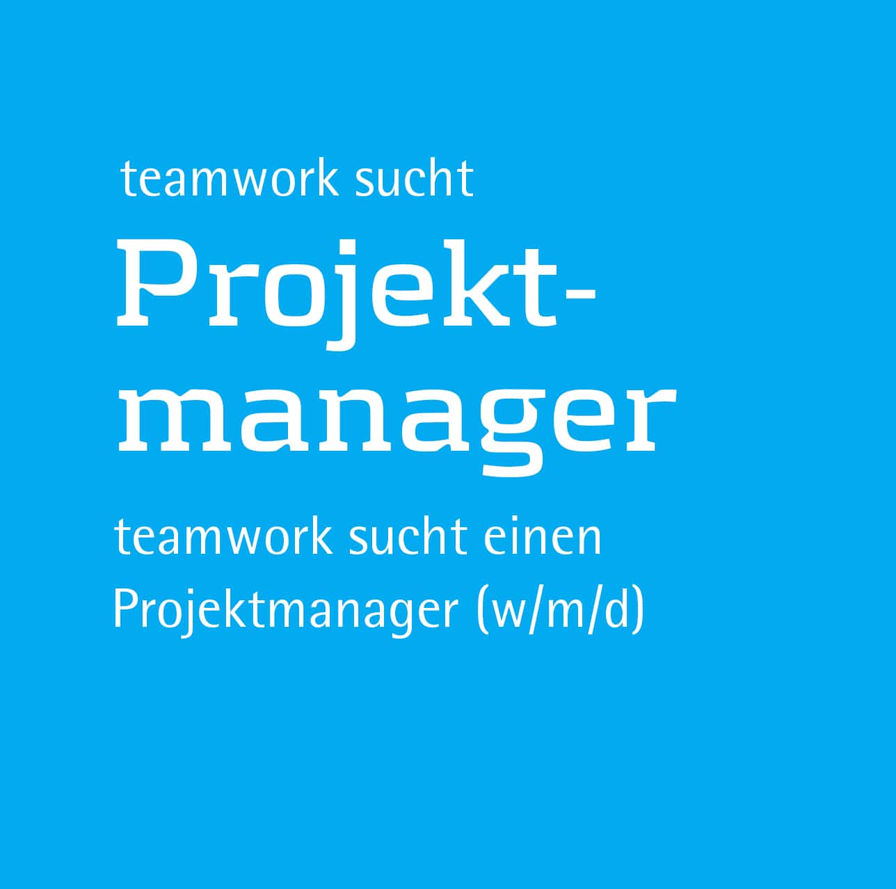 Teamwork Stellenangebot Projektmanager